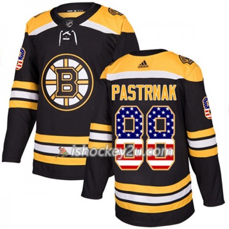 Mænd NHL Boston Bruins Trøje David Pastrnak 88 Adidas 2017-2018 Sort USA Flag Fashion Authentic